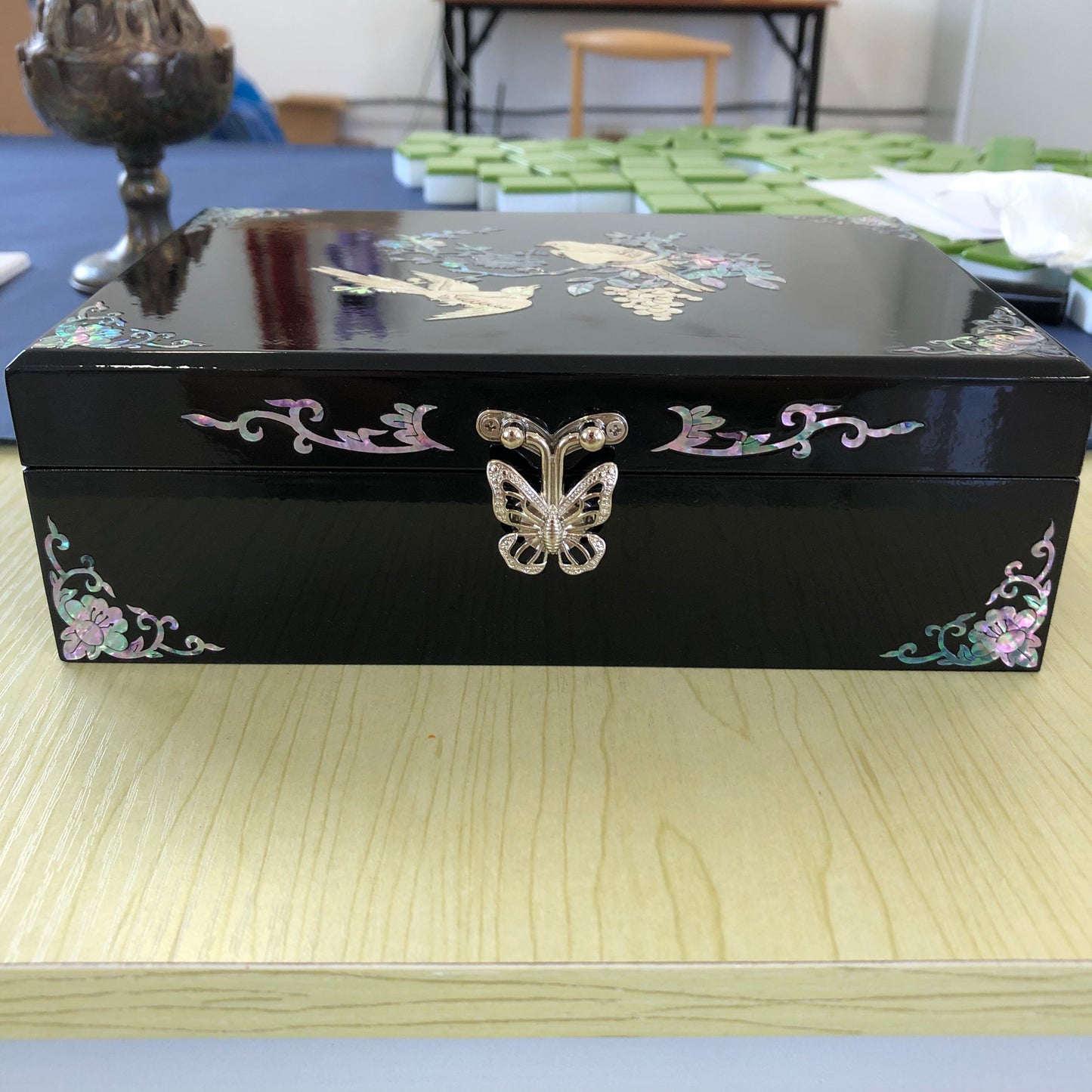 Jewelry Box------double cultural heritage: Luodian(seashell) and Daqi, with the mirror~