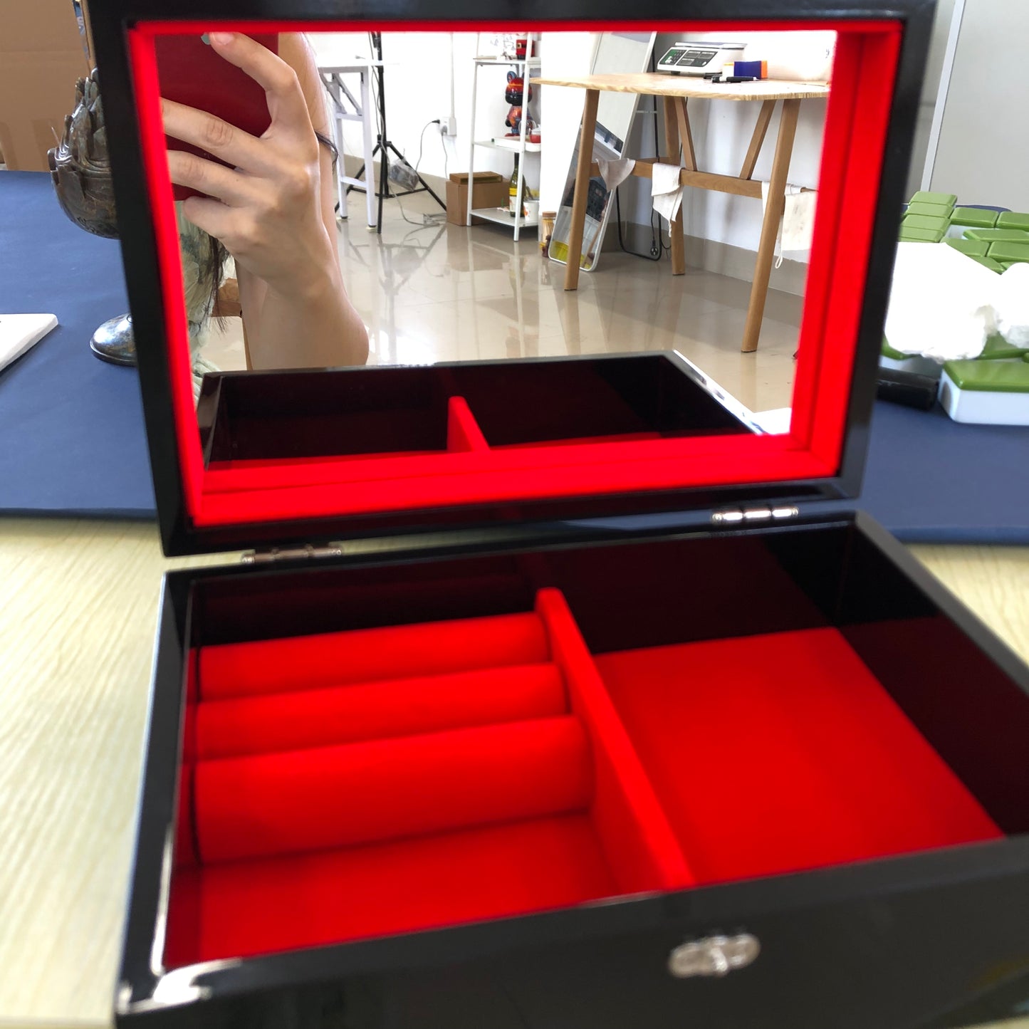 Jewelry Box------double cultural heritage: Luodian(seashell) and Daqi, with the mirror~